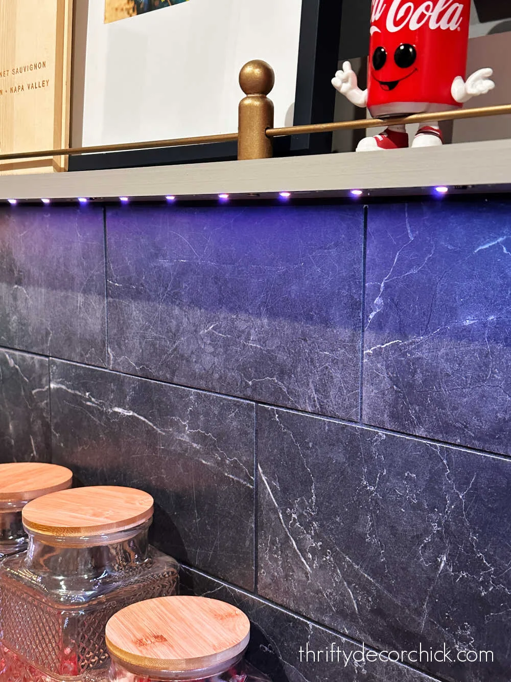 Govee strip lights under shelf